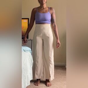 SHEIN hem straight leg dress pants crop